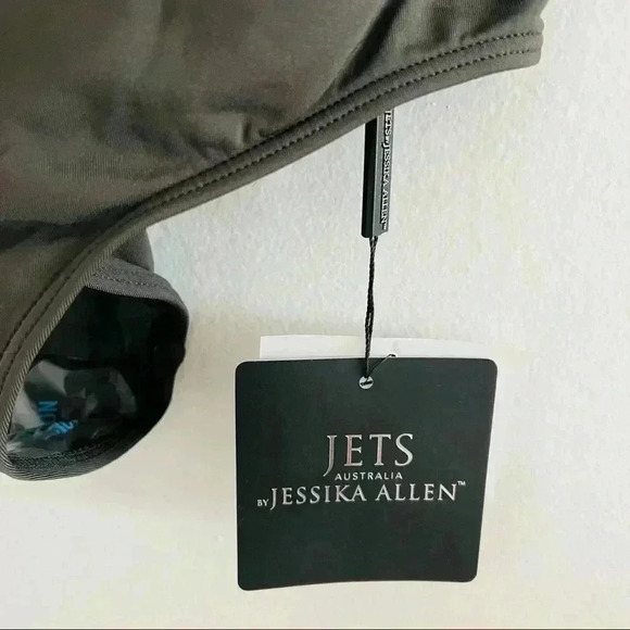 New JETS Jessica Allen One Piece Swimsuit Khaki High Neck Sz 8 - Picture 11 of 11